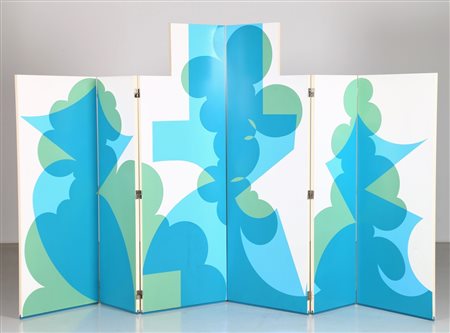 BALLA GIACOMO (1871 - 1958) Paravento. . Cm 362,00 x 200,00 x 3,00. Pannelli...