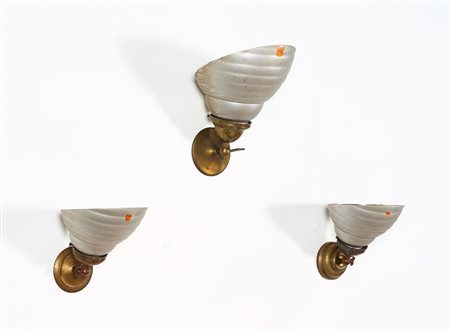MOLLINO CARLO (1905 - 1973) Tre lampade da parete . -. Cm 20,00 x 25,00 x...
