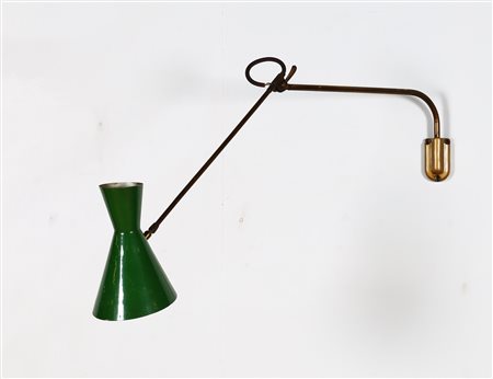 STILNOVO Attrib. Lampada da parete. -. Cm 18,50 x 70,00 x 110,00. Ottone e...