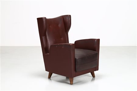 LINA BO BARDI & CARLO PAGANI Poltrona. -. . Legno e sky disegnata per lo...