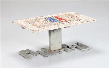 BIANCONI FULVIO (1915 - 1996) Tavolino. -. Cm 87,00 x 38,00 x 51,00. Mosaico...