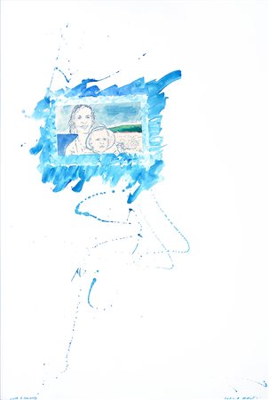 Franco Angeli, Livia e Marietta, 1978 Matita e acquerello su carta 100x70 cm...