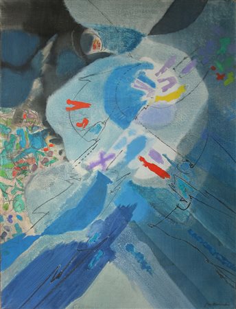 Gino Morandis, Senza Titolo, 1961 Tecnica mista su tela 109x81 cm Firma in...