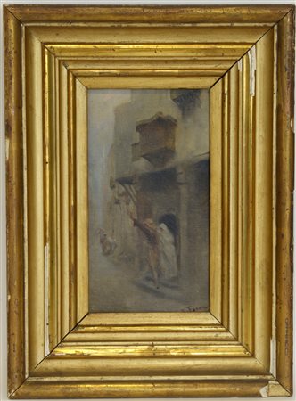 Fabio Fabbi (Bologna 1861 - Casalecchio 1946)"Scena orientale" olio su tela...