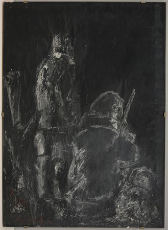 Aldo Carpi (Milano 1886 - 1973)"Partigiani" 1960, tecnica mista su carta (cm...