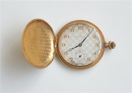 ZENA Orologio da tasca da uomo in oro, savonette, quadrante con numeri arabi...