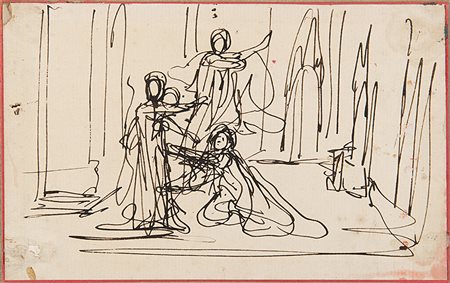 Scuola neoclassica Due disegni raffiguranti "Nudo maschile" e "Studio per...