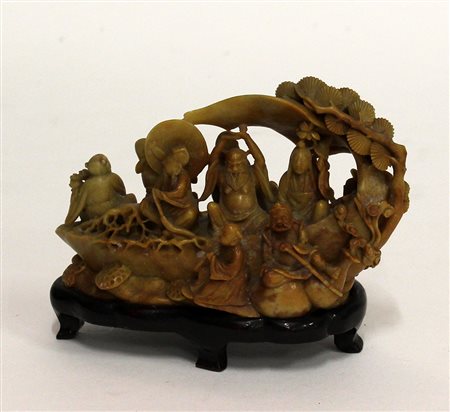 Gruppo in pietra saponaria (cm 16x13)