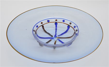 Manifattura di MuranoCentrotavola in vetro soffiato azzurrino trasparentecon...