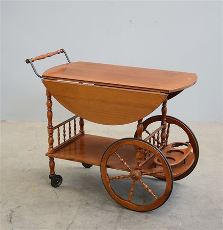 Carrello portavivande in legno con piano apribile ad alette (cm...