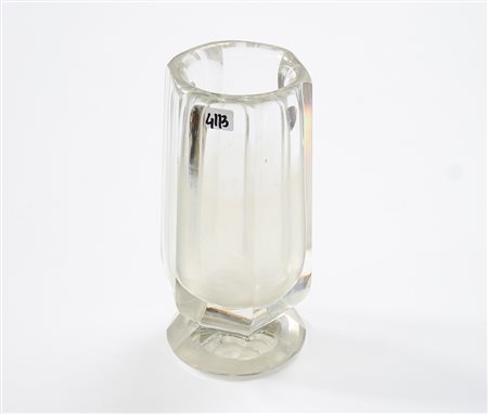 Manifattura svedese - Kosta.Vaso in cristallo di forma esagonale. Firmato e...