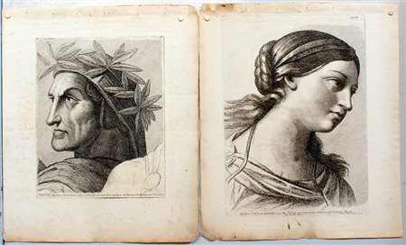 Cartella contenente incisioni da Raffaello di Paolo Fidanza, sec. XVIII...