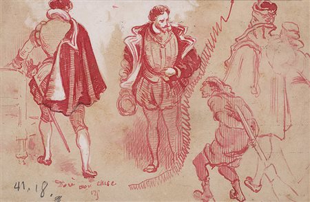 "Studio per il don Chisciotte" acquarello, china e biacca su carta (cm...