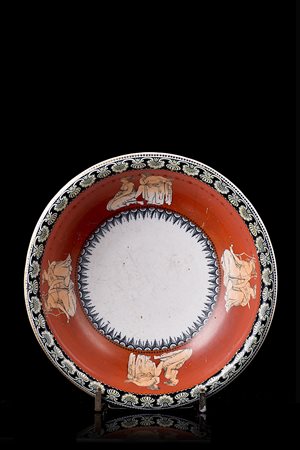 Manifattura napoletana, seconda metà secolo XIX. Bacile in porcellana di di...