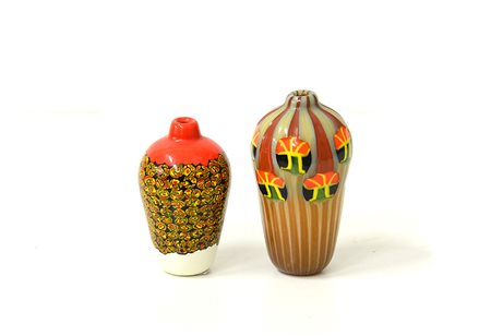 Gabriele Urban Lotto di due vasetti in vetro soffiato rispettivamente a...