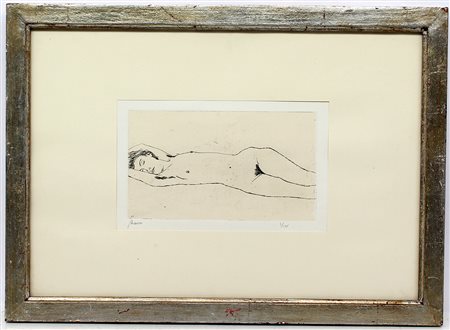 Remo Brindisi (Roma 1918 - Lido di Spina 1996)"Nudo" acquaforte (lastra cm...