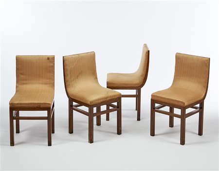 Melchiorre Bega (Crevalcore 1898 - Milano 1976)Quattro sedie per tavolo da...