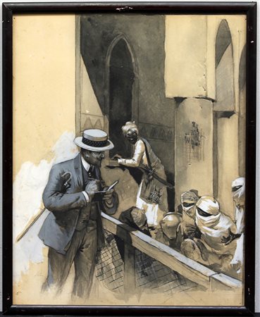 Riccardo Pellegrini (Milano 1863 - Crescenzago 1934)(Attribuito) "Il poeta e...