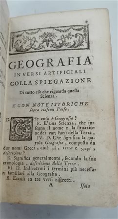 BUFFIER, P. Claude. Geografia Universale esposta ne' differenti Metodi, che...