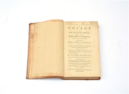 ELLIS, HENRY. A Voyage to Hudson's-Bay by the Dobbs Galley and California, In...