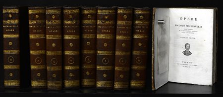 MACCHIAVELLI N., Opere. Milano, Silvestri, 1820. 9 voll in 12mo, ritratto...
