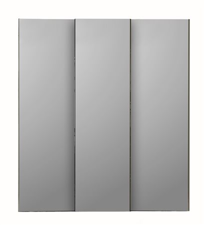 Grande armadio guardaroba in legno laccato bianco a tre ante a specchio...