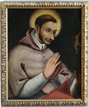 Ignoto "San Carlo Borromeo" olio su tela (cm 73x59) in cornice