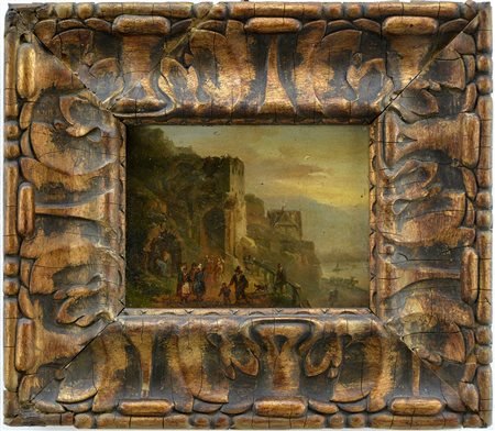 Maestro fiammingo della fine del secolo XVIII-inizi XIX "Paesaggio con...