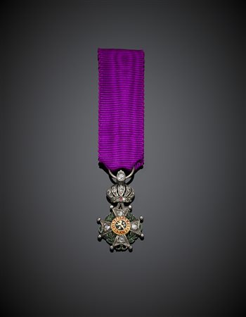 Mignon del Regno del Belgio dell'ordine di Leopoldo.Argento, oro, smalti e...