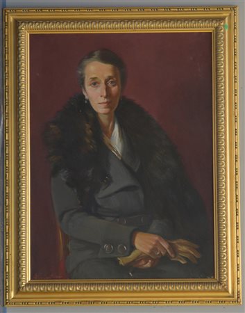 Ludovico Lambertini (Bologna 1868 - Roma 1959)"Ritratto di donna con...