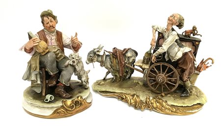 Manifattura Italiana. Lotto composto da un carillon in ceramica policroma...