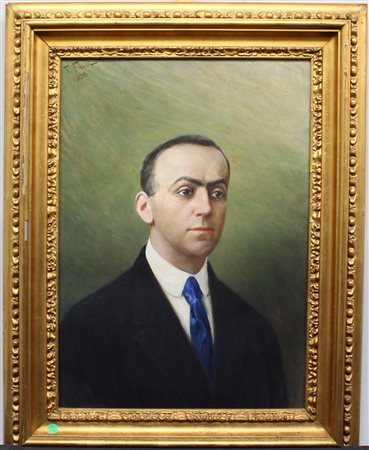 F. Fabbi "Ritratto di uomo" olio su tela (cm 70,3x50) In cornice in legno...