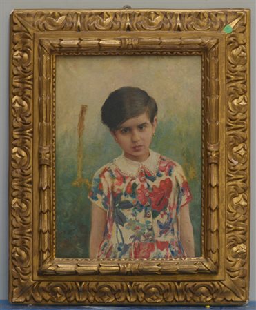 Fabio Fabbi "Ritratto di fanciulla" olio su tela (cm 55x40) in cornice...