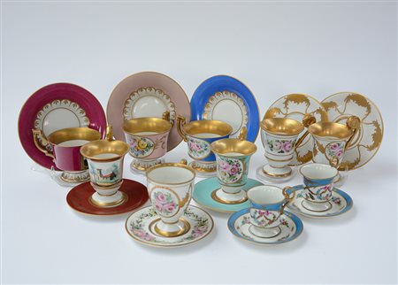 Lotto composto da dieci fra tazze e tazzine con relativi piattini di...