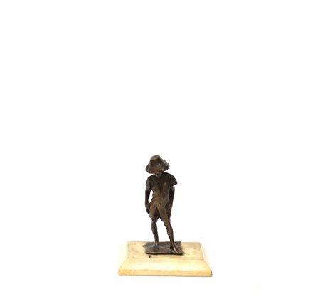 Artista della fine del secolo XIX, ''Ragazzo'' scultura in bronzo (h cm 15)...