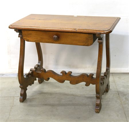 Tavolino "fratino" con cassetto nella fascia (cm 86x72x49) (difetti)