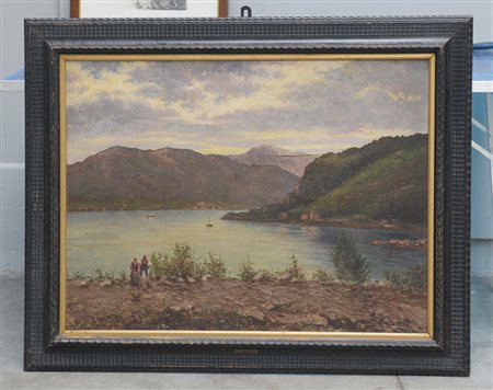 Giuliano Amadori (Bologna 1883 - 1972)"Verso sera d’autunno sul lago...