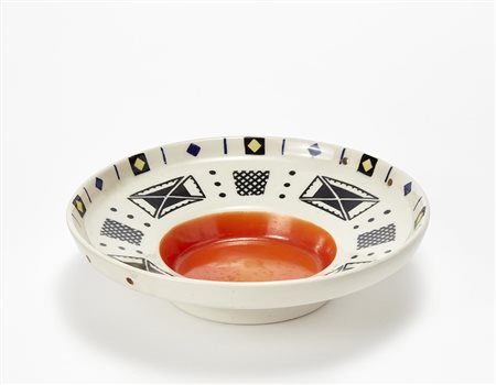 Lenci Piattino in ceramica formata a colaggio e smaltata in policromia sotto...