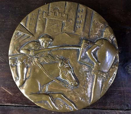 Medaglia in bronzo raffigurante "La giostra del Saracino" Arezzo