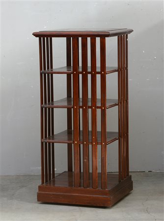 Librerietta girevole a quattro ripiani, montanti a listeli verticali (cm...