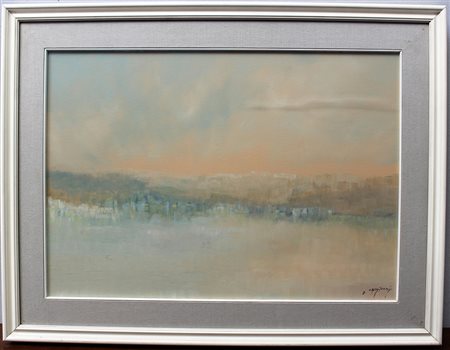 Ignoto "Senza titolo" 1971 olio su tela cm 50x70 firmato "Camozzi" e datato...