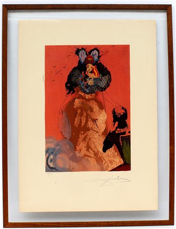 Ignoto "Senza titolo" serigrafia (foglio cm 74,5X53,5) numerata 15/145 e...