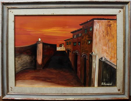 Firma indecifrata "Senza titolo" olio su masonitecm 50x70firmato in basso a...