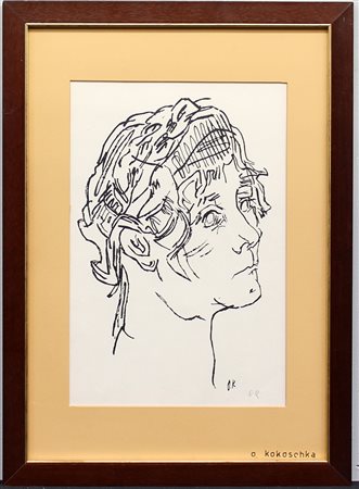 Oskar Kokoschka (Pöchlarn 1886 - Montreux 1980)"Senza titolo"litografia in...