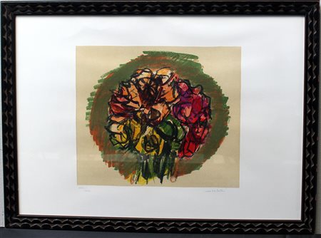 Ennio Morlotti (Lecco 1910 - Milano 1992)"Senza titolo" litografia a coloricm...