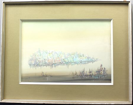 Fabrizio Clerici (Milano 1913 - Roma 1993)"Senza titolo" 1958 tecnica mista...