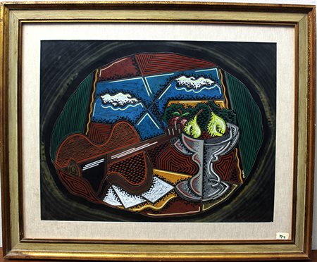 Pippo Oriani (Torino 1909 - Roma 1972) "Natura morta alla finestra" 1965...