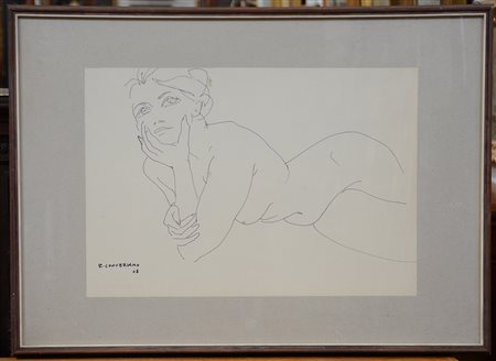 Romano Conversano (Rovigno D'Istria 1920 - 2010)"Nudi" 1968coppia di disegni,...