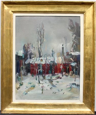 Giovanni Omiccioli (Roma 1901 - 1975)“senza titolo ” 1948, olio su cartone...