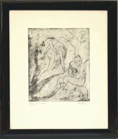 Alessandro Nastasio (Milano 1934)"Il mercante" acquaforte (lastra cm 29x24,5;...